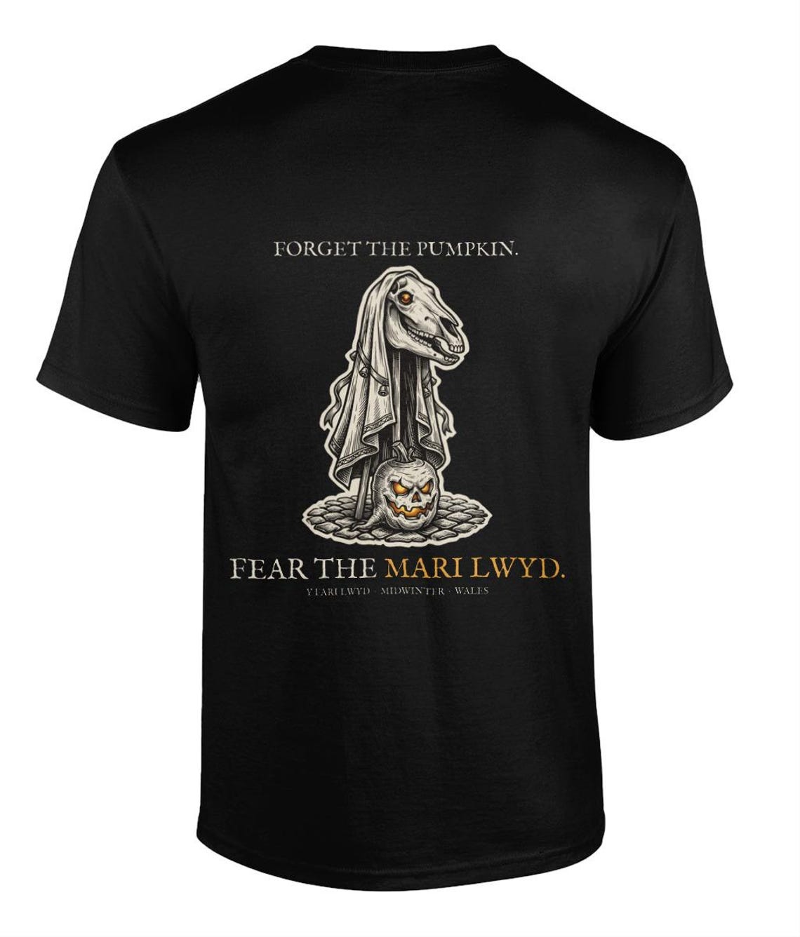 Mari Lwyd Welsh Folklore T-Shirt, Woodcut Print, Wassail Gift