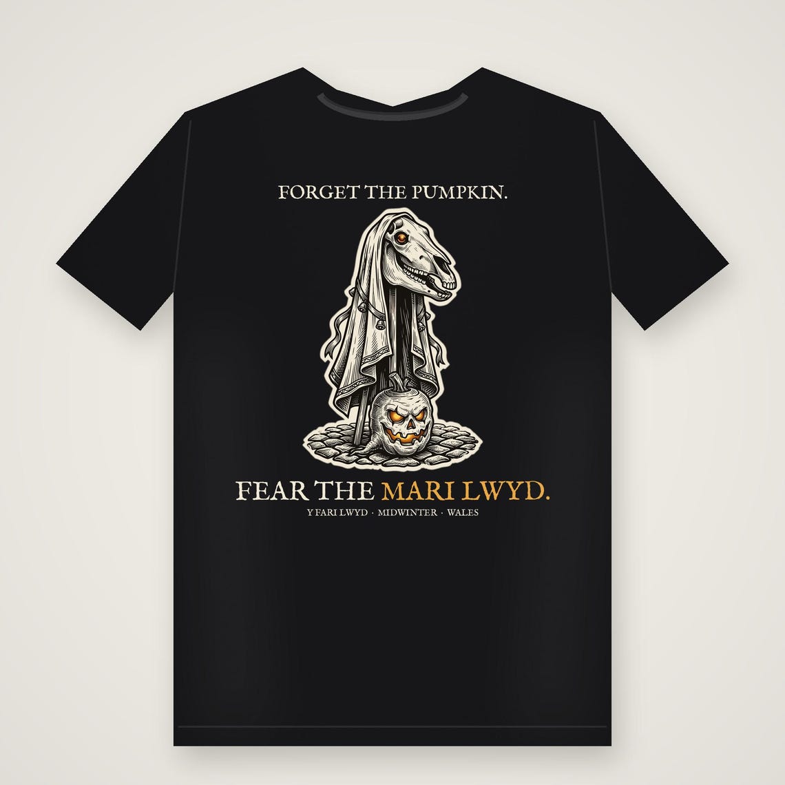 Mari Lwyd Welsh Folklore T-Shirt, Woodcut Print, Wassail Gift