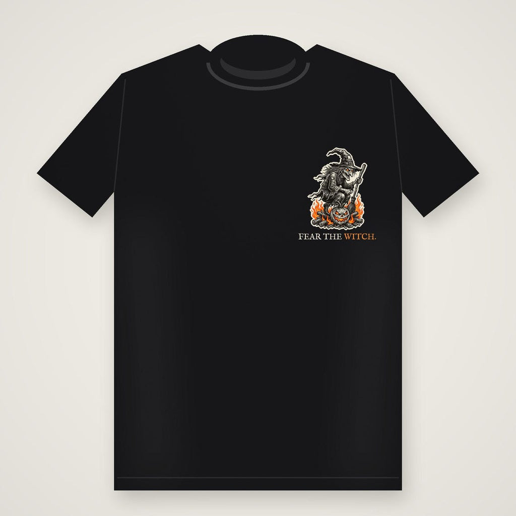 Jinny the Witch Halloween T-Shirt, Manx Folklore Woodcut Print, Hop-tu-Naa Gift