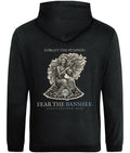 Banshee Bean Sí Hoodie, Irish Folklore Halloween Outfit, Woodcut Print (Jet Black)