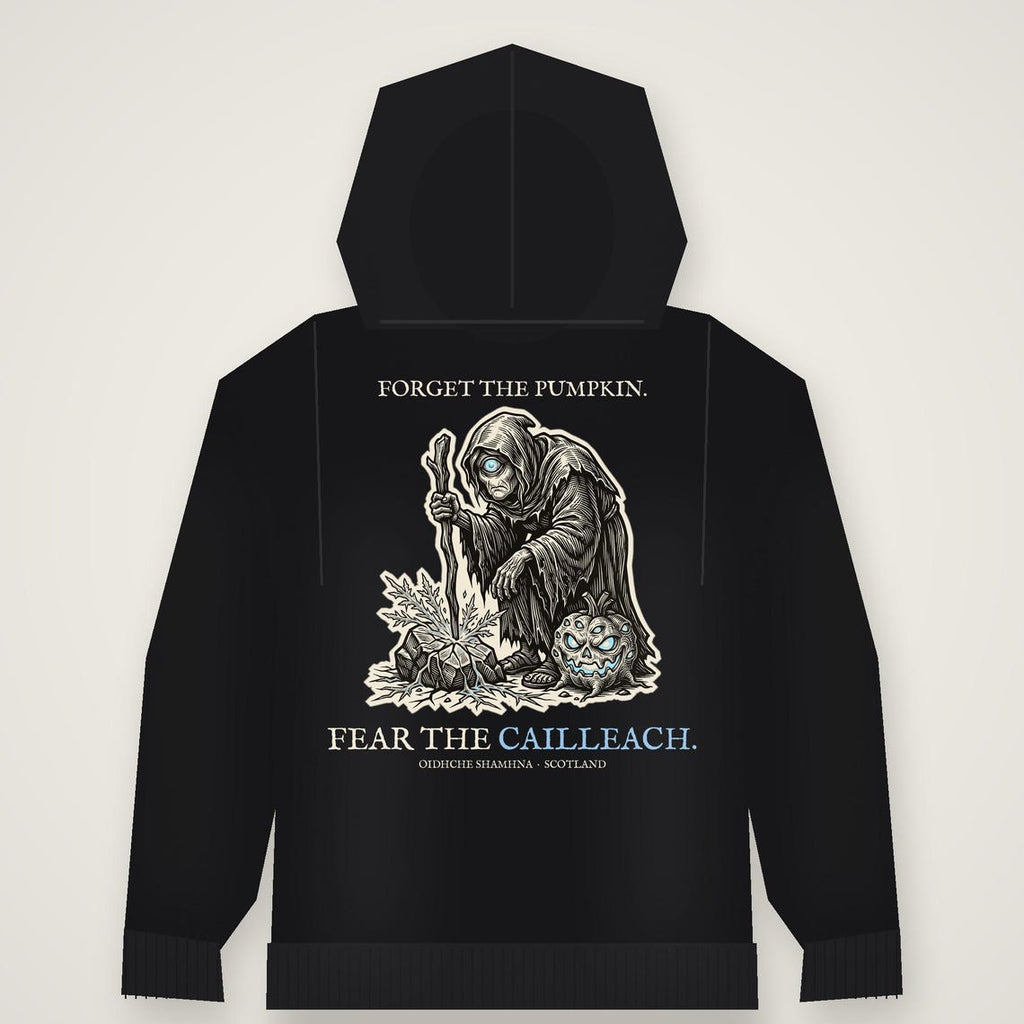 Cailleach Halloween Hoodie, Scottish Folklore Woodcut Print, Samhain Gift