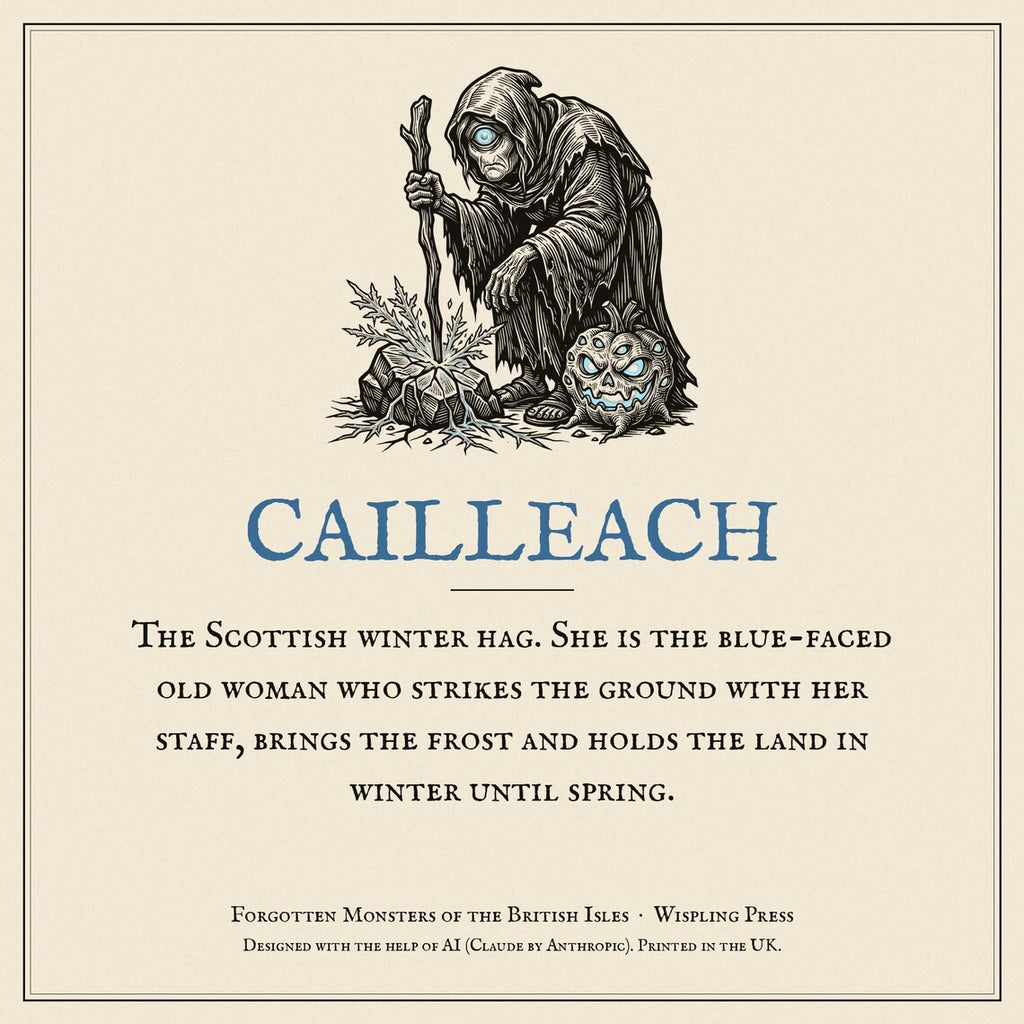 Cailleach Halloween Hoodie, Scottish Folklore Woodcut Print, Samhain Gift