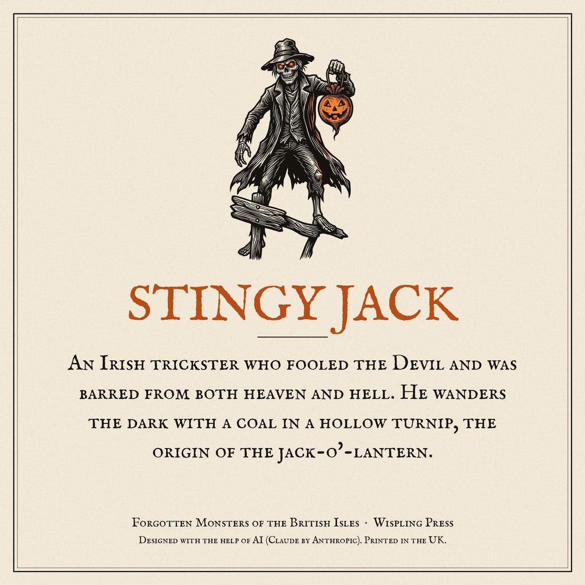 Stingy Jack Halloween Hoodie, Irish Folklore Woodcut Print, Oíche Shamhna Gift