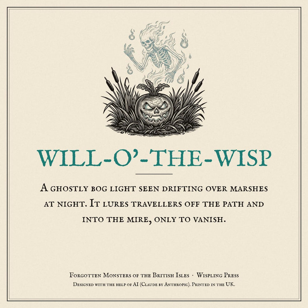 Will o the Wisp Halloween Hoodie, British Folklore Woodcut Print, Samhain Gift