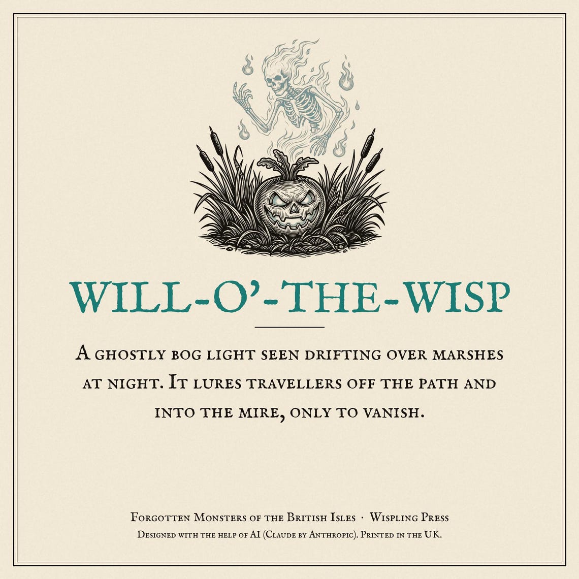 Will o the Wisp Halloween Hoodie, British Folklore Woodcut Print, Samhain Gift