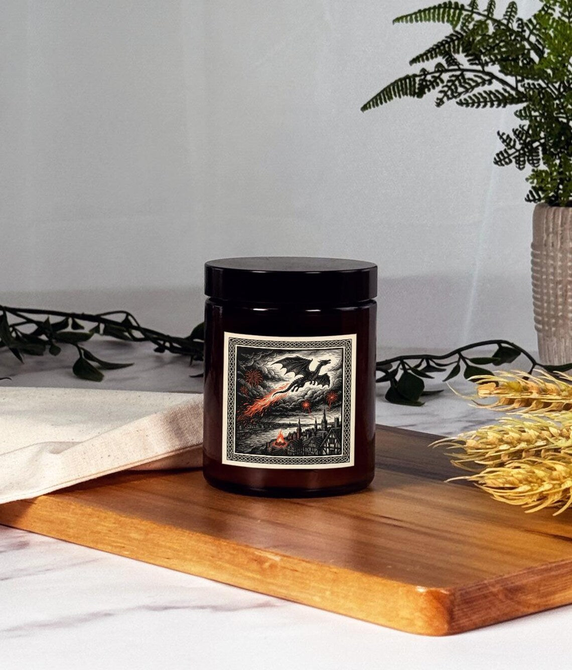 Firedrake Dragon Candle, Bonfire Night Folk Horror Candle, 5th November Gift | Forget The Pumpkin