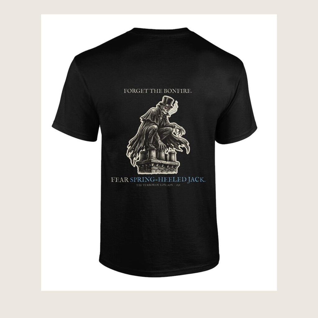 Spring Heeled Jack T-Shirt, Bonfire Night Folk Horror T-Shirt, 5th November Gift | Forget The Pumpkin