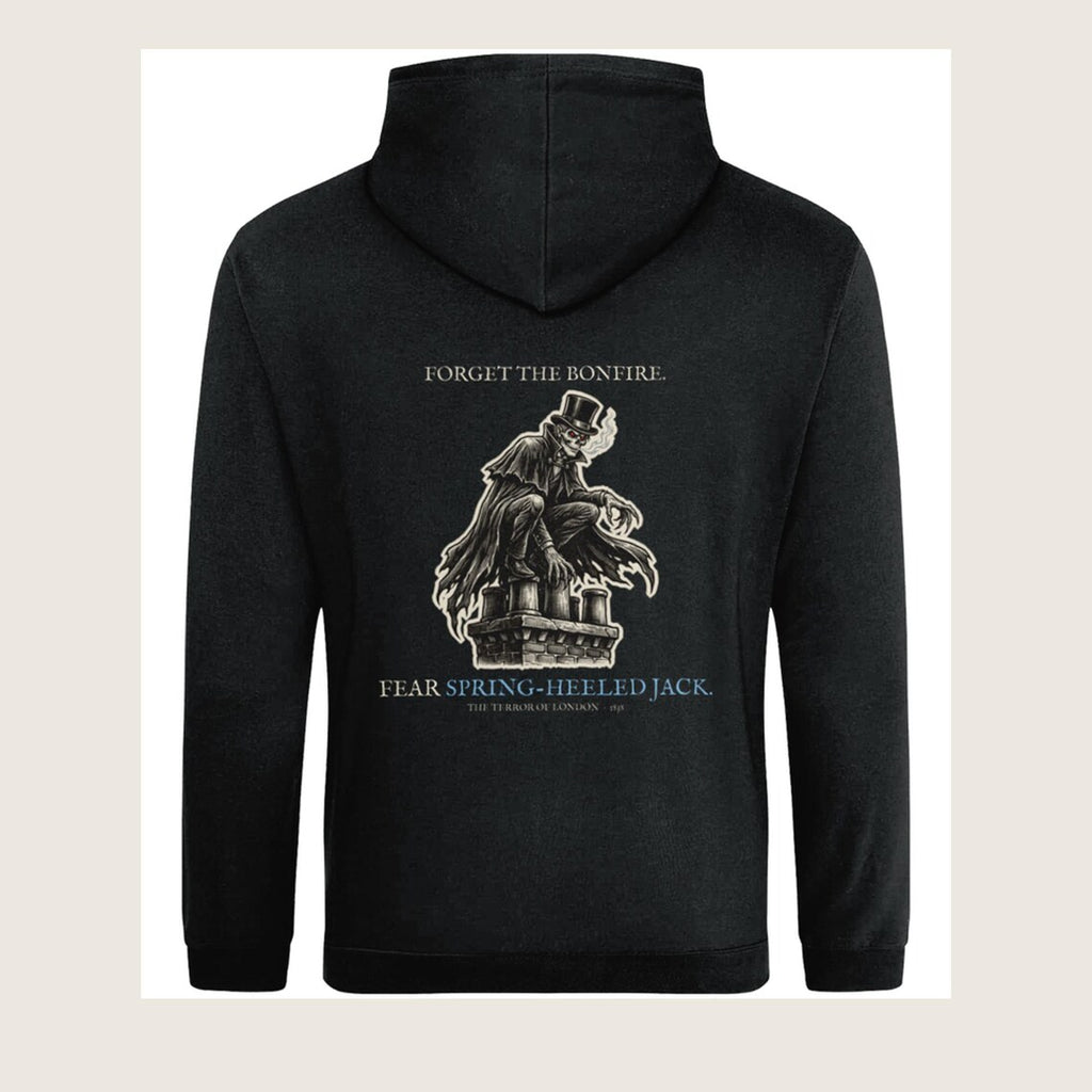 Spring Heeled Jack Hoodie, Bonfire Night Folk Horror Hoodie, 5th November Gift | Forget The Pumpkin