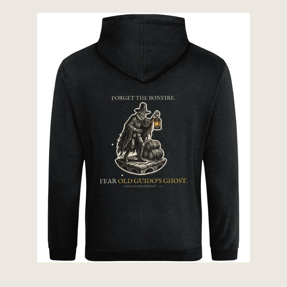 Guy Fawkes Ghost Hoodie, Bonfire Night Folk Horror Hoodie, 5th November Gift | Forget The Pumpkin