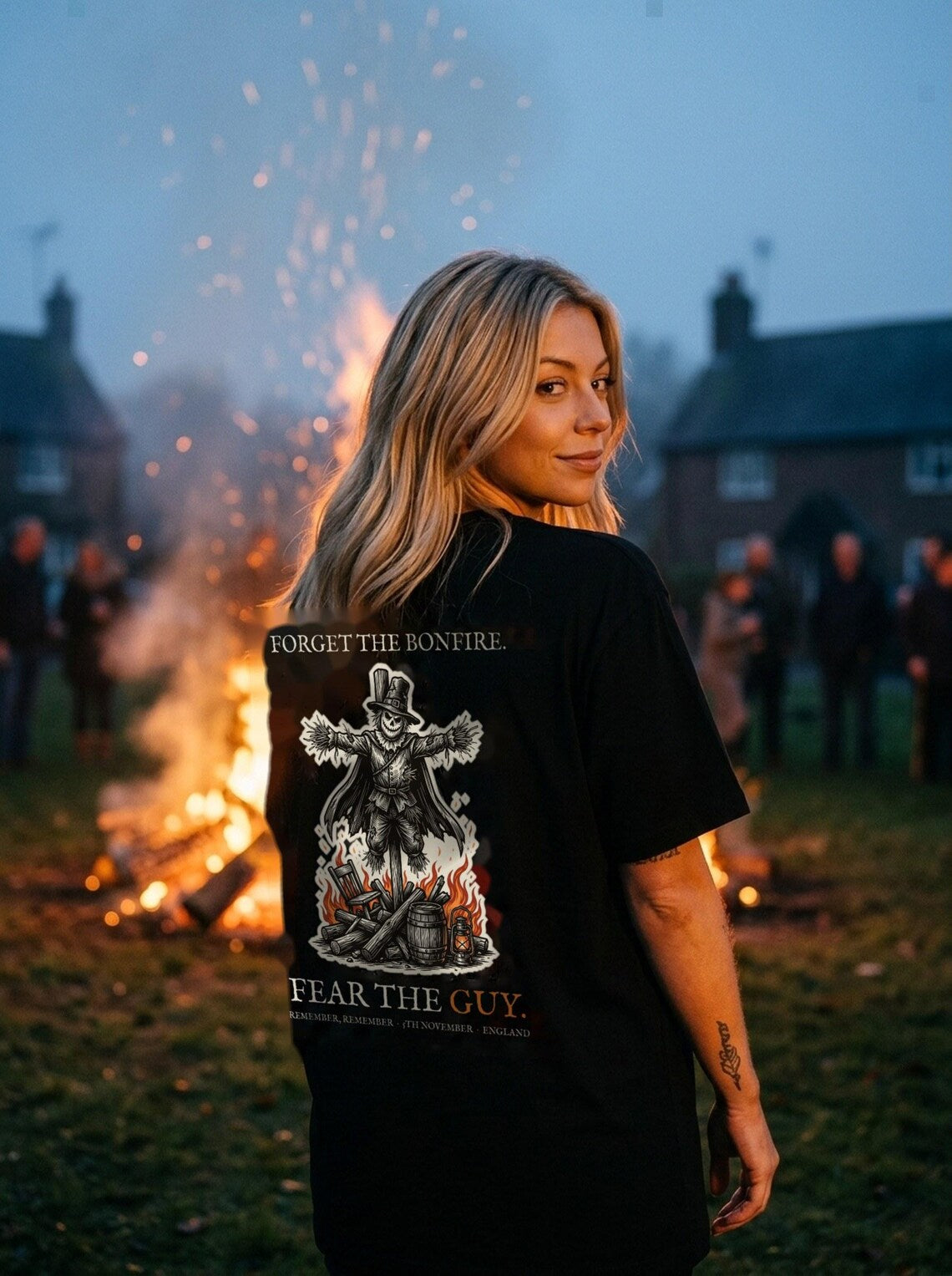 Guy Fawkes T-Shirt, Bonfire Night Folk Horror T-Shirt, 5th November Gift | Forget The Pumpkin