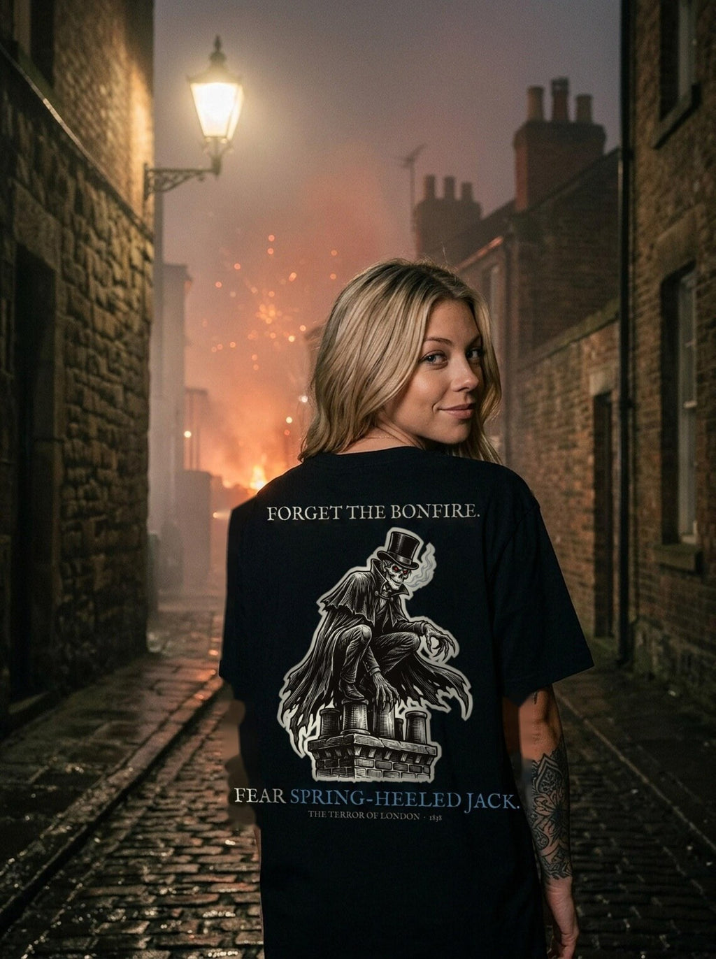 Spring Heeled Jack T-Shirt, Bonfire Night Folk Horror T-Shirt, 5th November Gift | Forget The Pumpkin