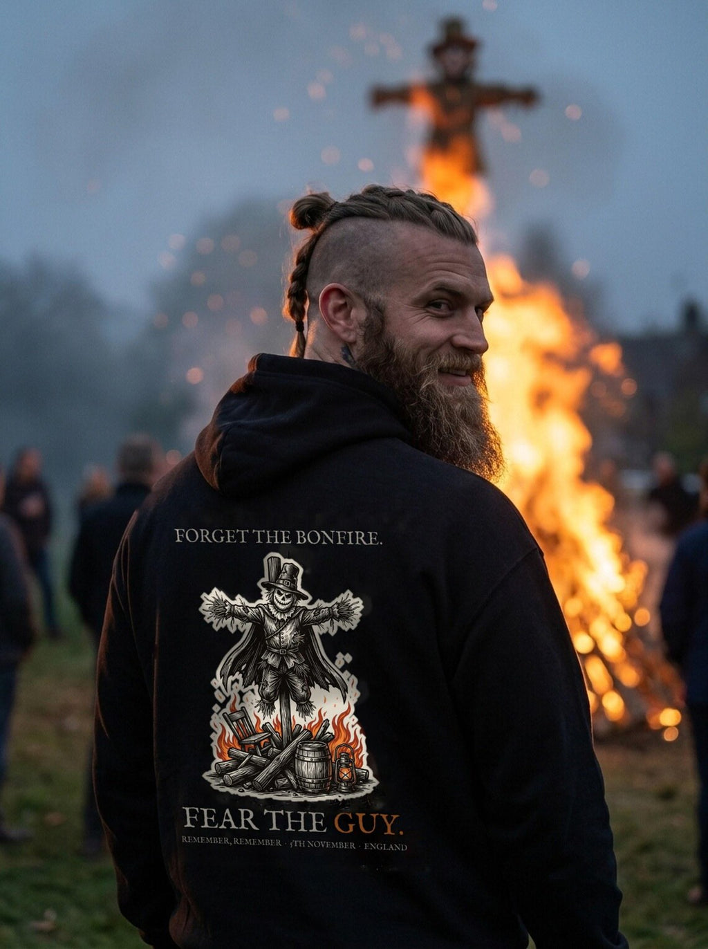 Guy Fawkes Hoodie, Bonfire Night Folk Horror Hoodie, 5th November Gift | Forget The Pumpkin