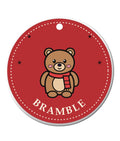 Teddy Bear Ornament, Ceramic Christmas Bauble Decoration, Bramble Bear, Printed in the UK