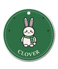 Bunny Ornament, Ceramic Christmas Bauble Decoration, Clover Bunny, Printed in the UK