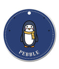 Penguin Christmas Bauble, Ceramic Ornament Decoration, Pebble Penguin, Printed in the UK
