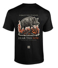 Welsh Folklore Halloween T-Shirt, Black Sow Woodcut Print