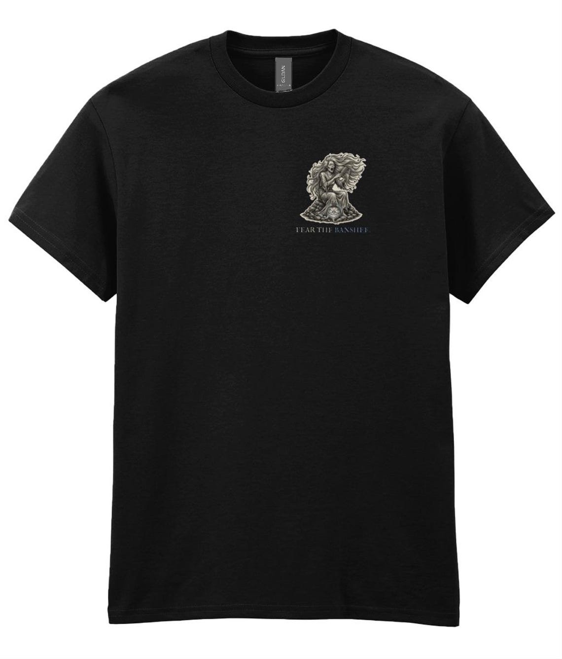 Banshee Bean Sí Halloween T-Shirt, Irish Folklore Woodcut Pr