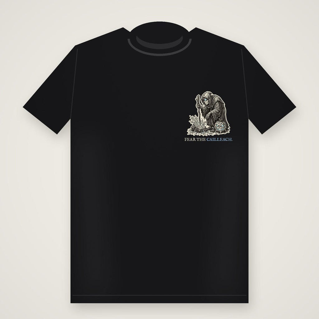 Cailleach Halloween T-Shirt, Scottish Folklore Woodcut Print, Samhain Horror Gift