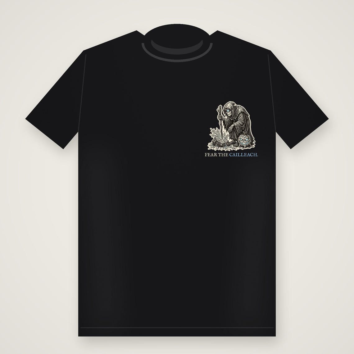Cailleach Halloween T-Shirt, Scottish Folklore Woodcut Print, Samhain Horror Gift