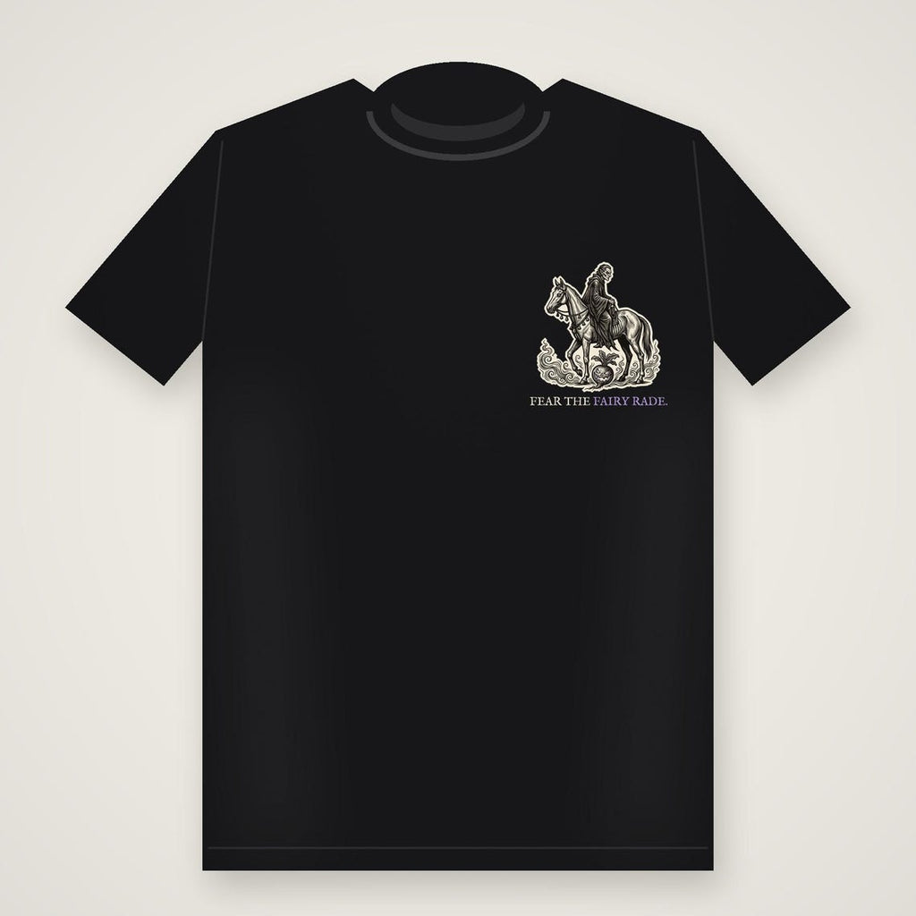 Fairy Rade Halloween T-Shirt, Scottish Folklore Woodcut Print, Samhain Gift