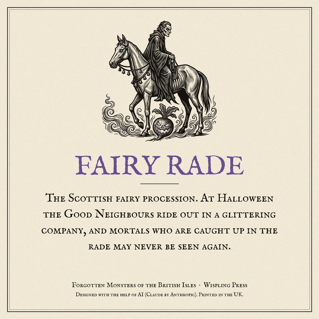Fairy Rade Halloween T-Shirt, Scottish Folklore Woodcut Print, Samhain Gift