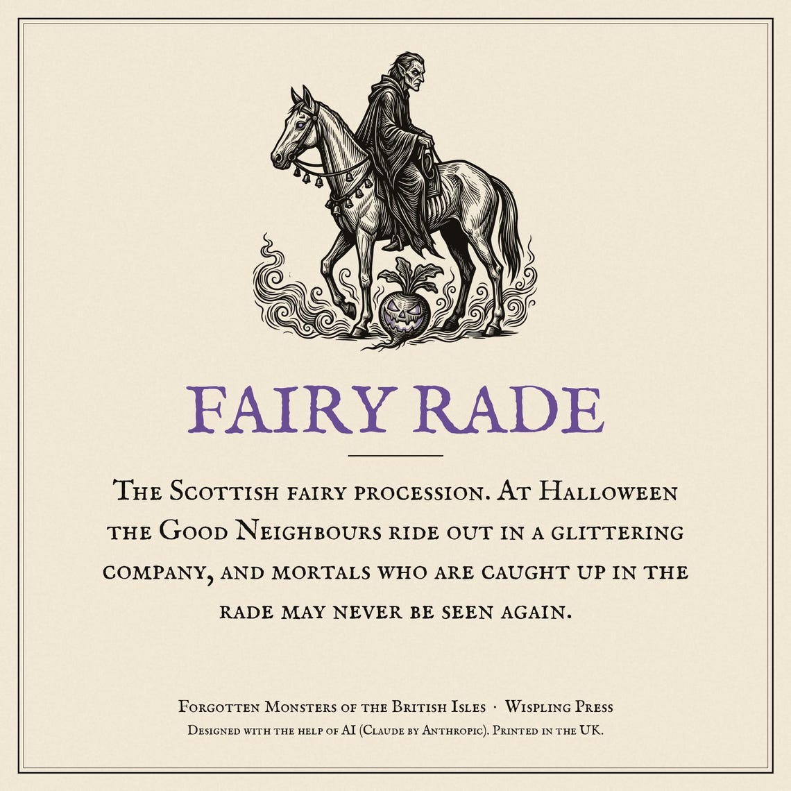 Fairy Rade Halloween T-Shirt, Scottish Folklore Woodcut Print, Samhain Gift