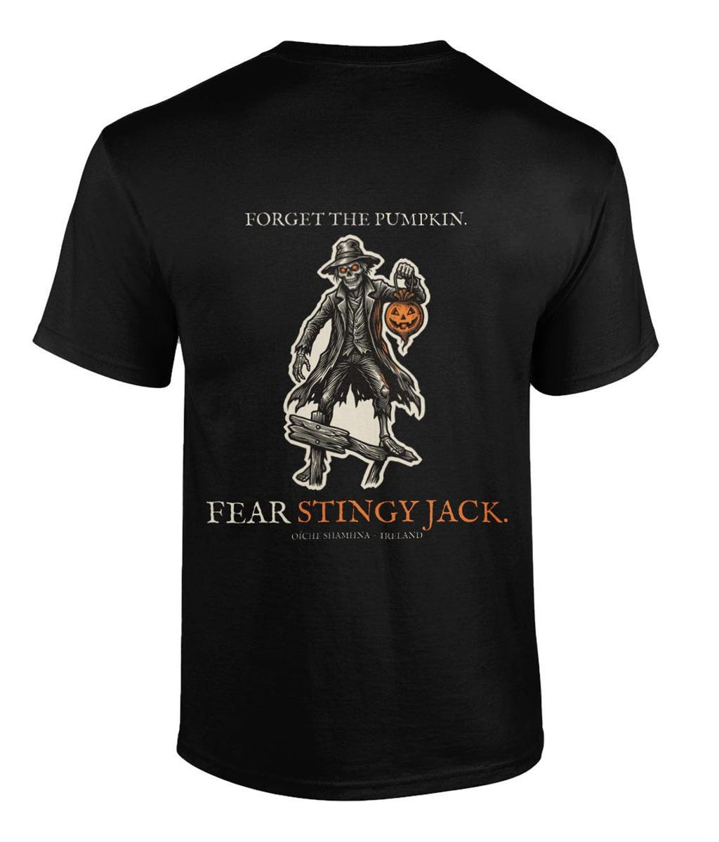 Stingy Jack Halloween T-Shirt, Irish Folklore Woodcut Print, Oíche Shamhna Gift