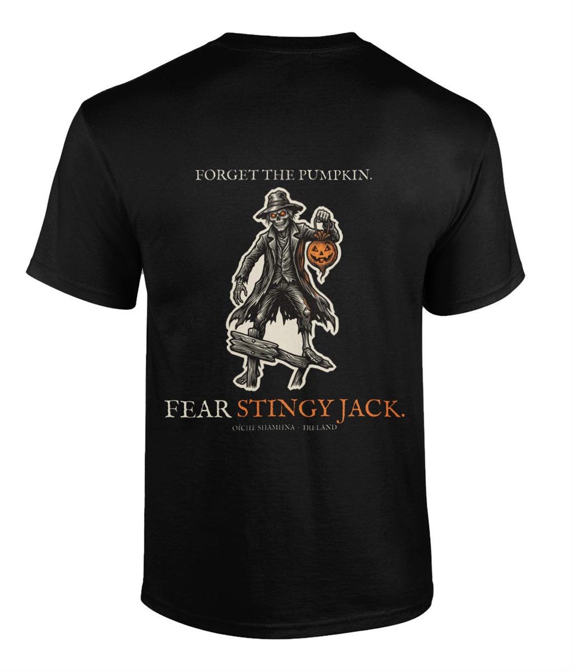 Stingy Jack Halloween T-Shirt, Irish Folklore Woodcut Print, Oíche Shamhna Gift