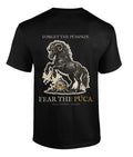 Irish Folklore Púca Halloween T-Shirt, Woodcut Style, Samhain Gift