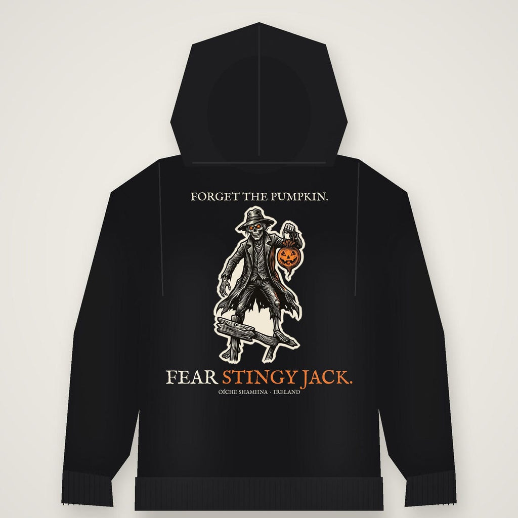 Stingy Jack Halloween Hoodie, Irish Folklore Woodcut Print, Oíche Shamhna Gift