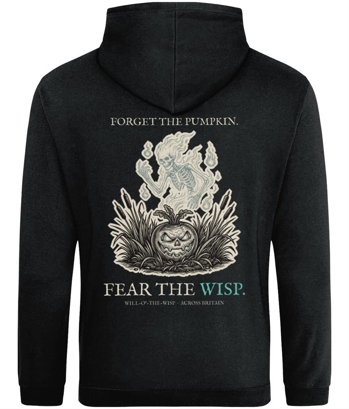 Will o the Wisp Halloween Hoodie, British Folklore Woodcut Print, Samhain Gift