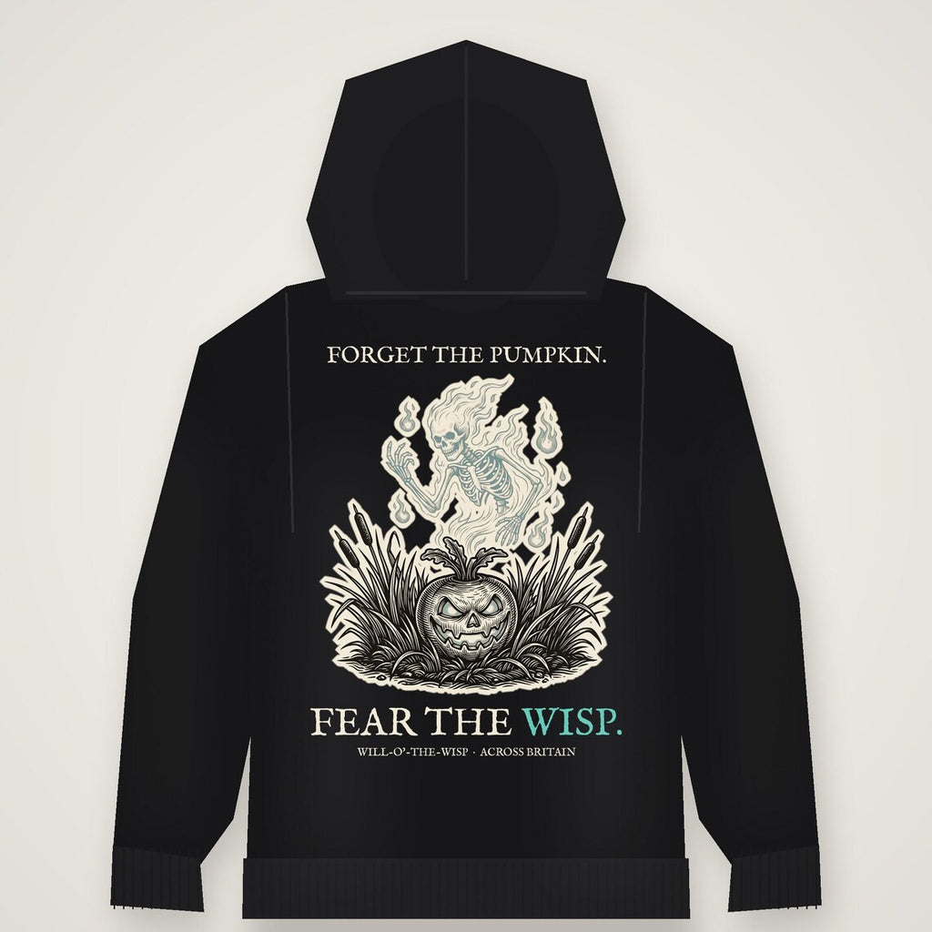 Will o the Wisp Halloween Hoodie, British Folklore Woodcut Print, Samhain Gift