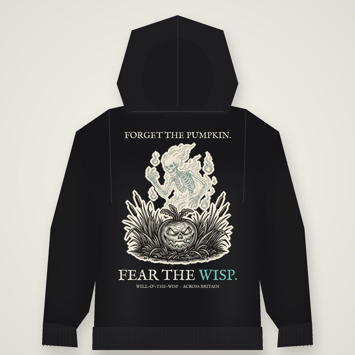 Will o the Wisp Halloween Hoodie, British Folklore Woodcut Print, Samhain Gift