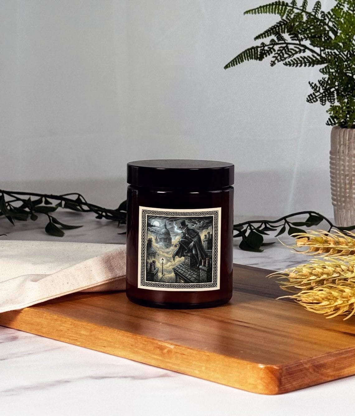 Spring Heeled Jack Candle, Bonfire Night Folk Horror Candle, 5th November Gift | Forget The Pumpkin