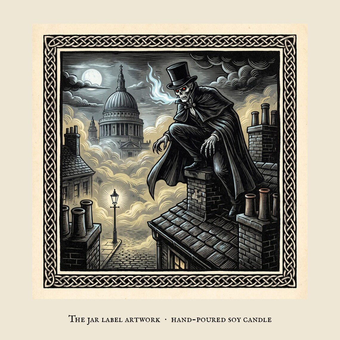 Spring Heeled Jack Candle, Bonfire Night Folk Horror Candle, 5th November Gift | Forget The Pumpkin