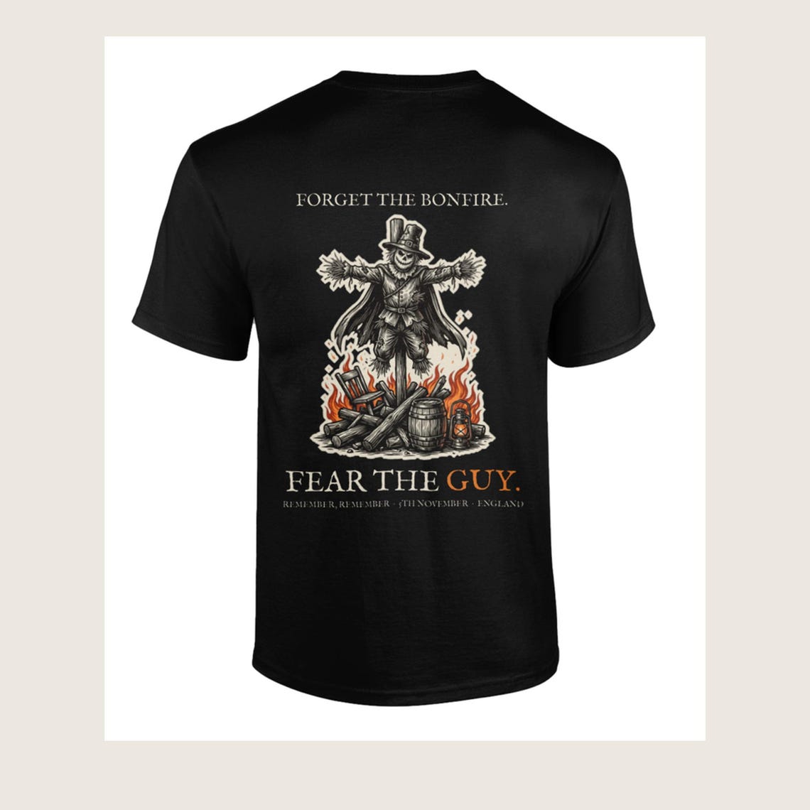 Guy Fawkes T-Shirt, Bonfire Night Folk Horror T-Shirt, 5th November Gift | Forget The Pumpkin