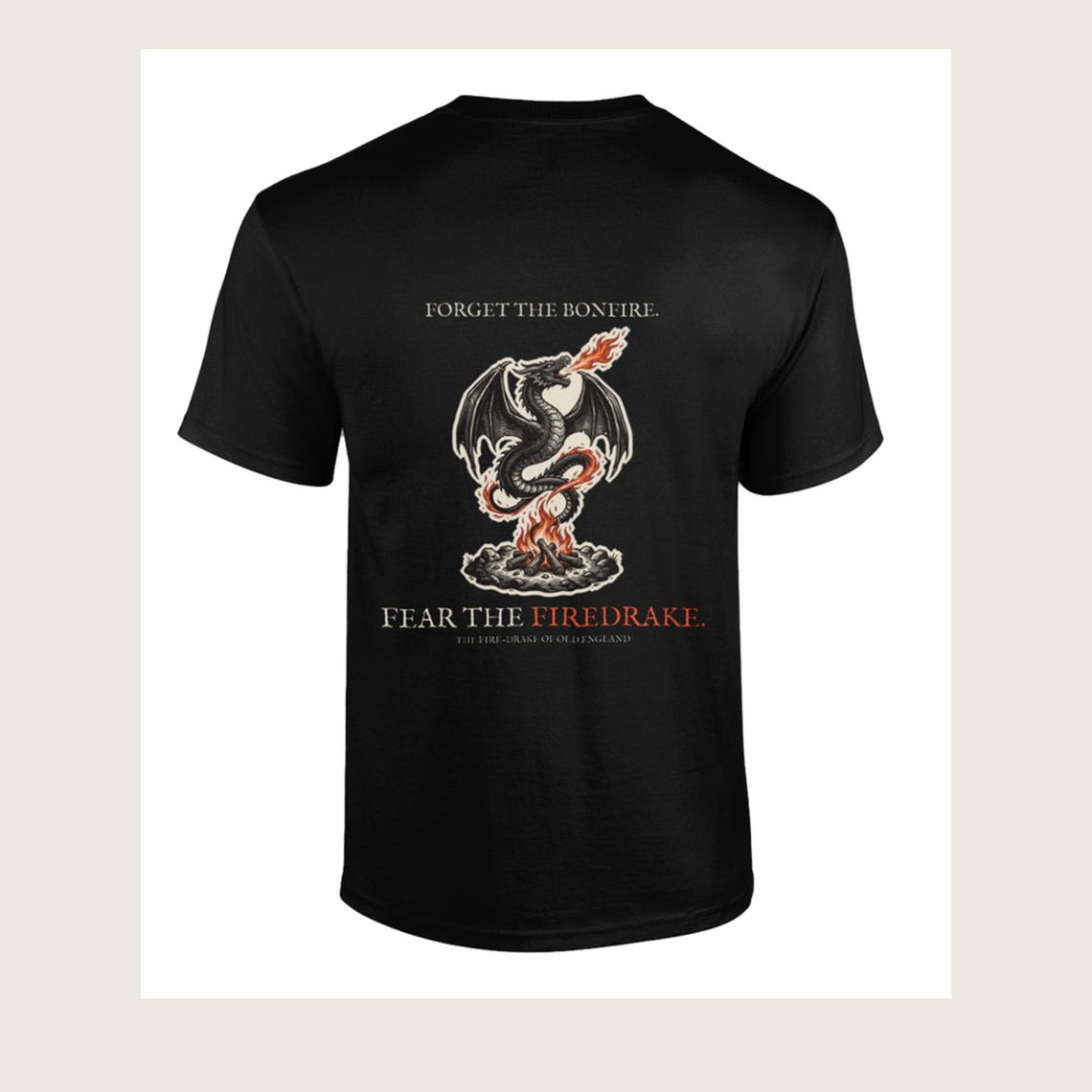 Firedrake Dragon T-Shirt, Bonfire Night Folk Horror T-Shirt, 5th November Gift | Forget The Pumpkin