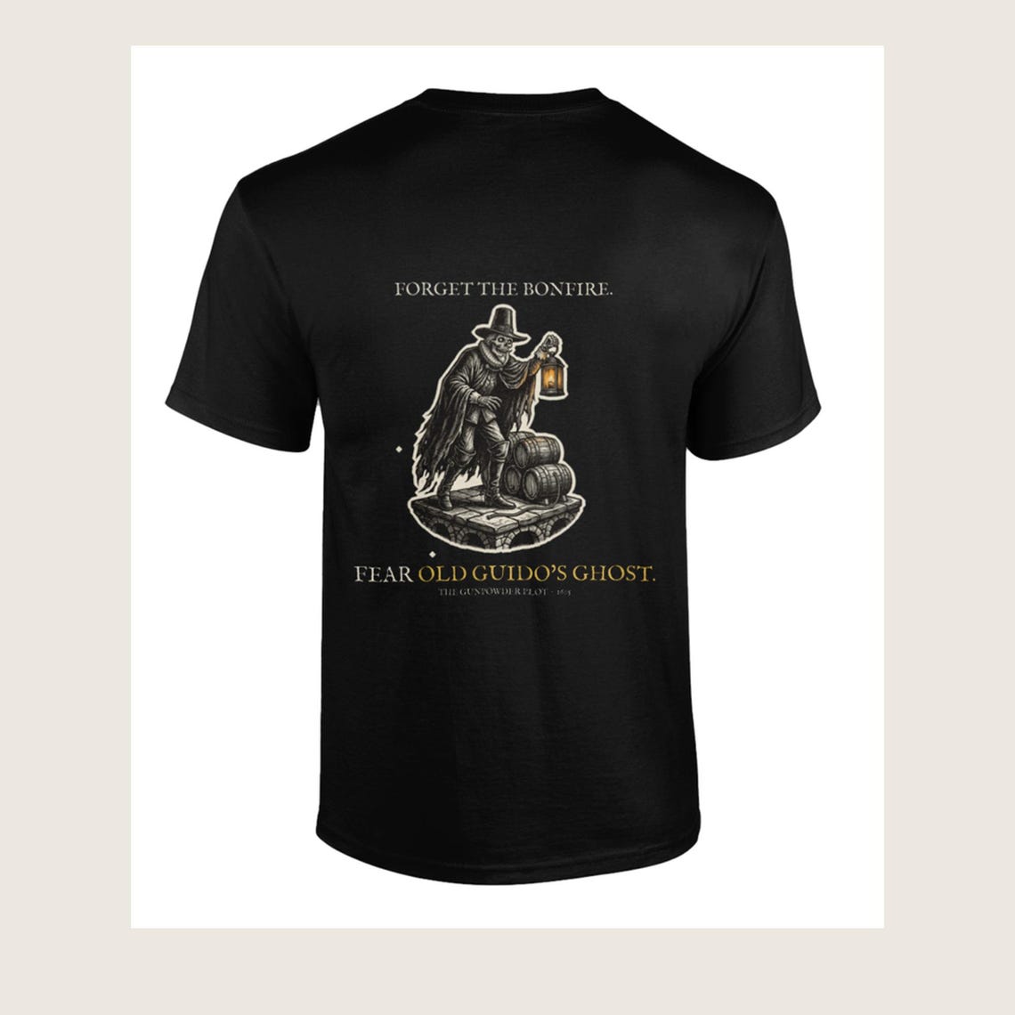 Guy Fawkes Ghost T-Shirt, Bonfire Night Folk Horror T-Shirt, 5th November Gift | Forget The Pumpkin