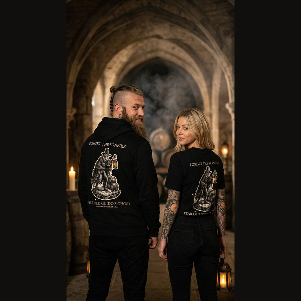 Guy Fawkes Ghost T-Shirt, Bonfire Night Folk Horror T-Shirt, 5th November Gift | Forget The Pumpkin