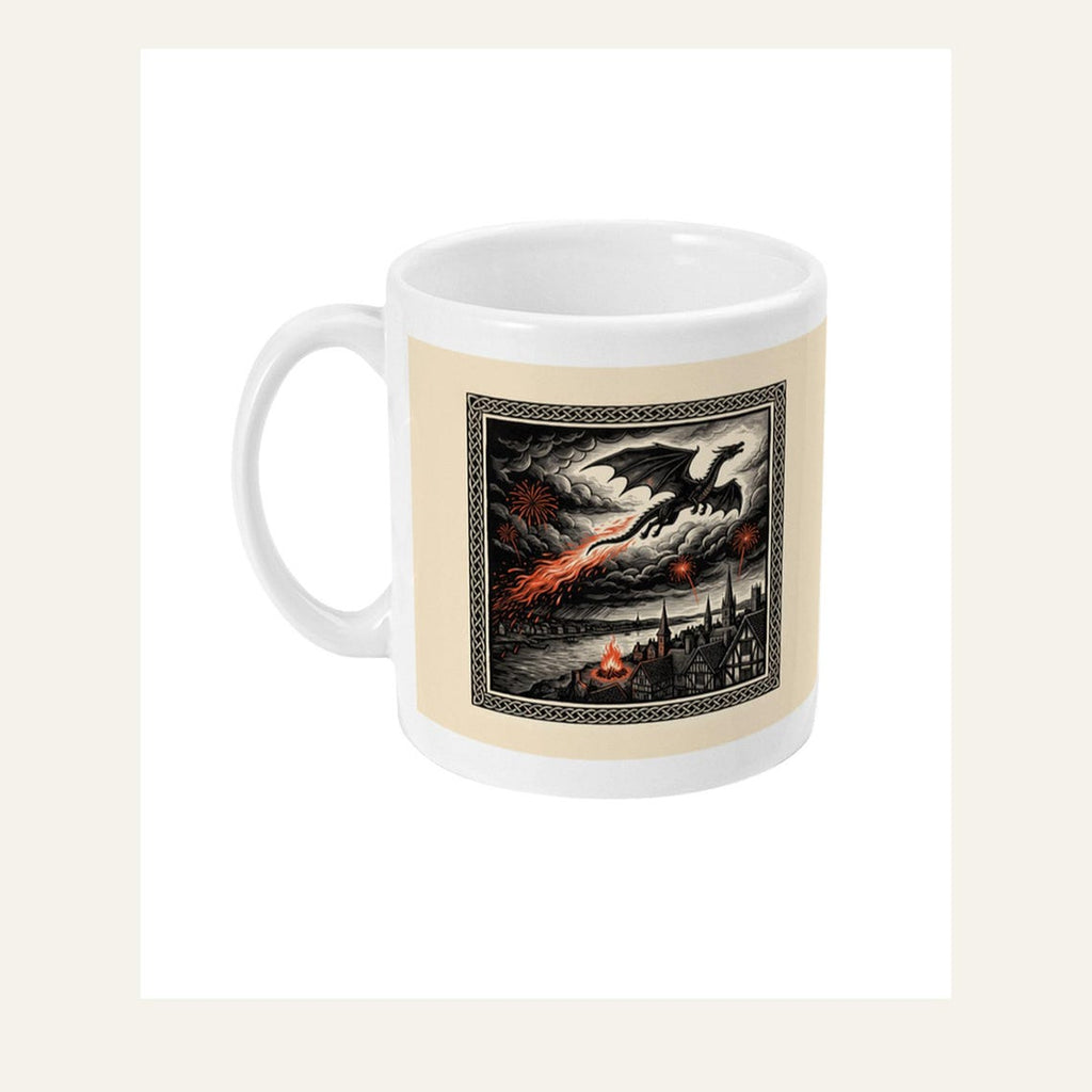 Firedrake Dragon Mug, Bonfire Night Folk Horror Mug, 5th November Gift | Forget The Pumpkin