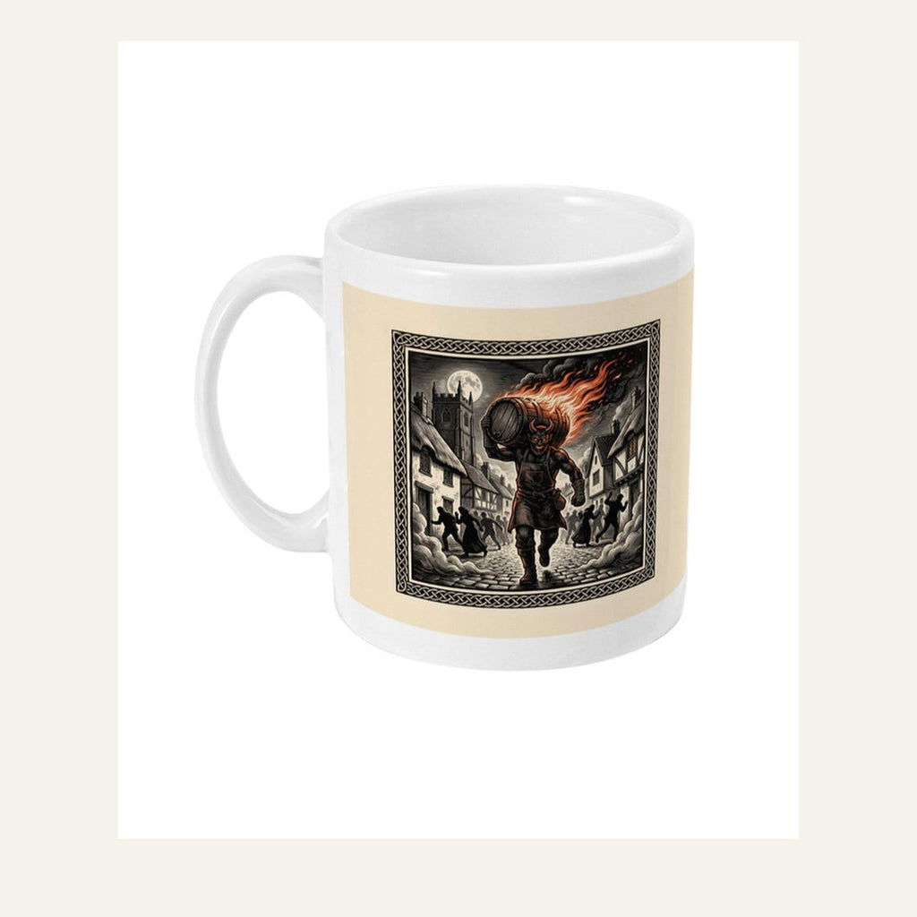 Tar Barrel Devil Mug, Bonfire Night Folk Horror Mug, 5th November Gift | Forget The Pumpkin