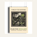 Boggart Mischief Night Art Print, Yorkshire Folklore Woodcut, 5th November Gift (A4)