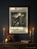 Boggart Mischief Night Art Print, Yorkshire Folklore Woodcut, 5th November Gift (A4)