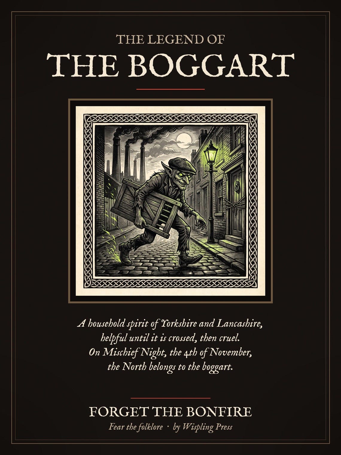 Boggart Cushion, Bonfire Night Folk Horror Cushion, 5th November Gift | Forget The Pumpkin