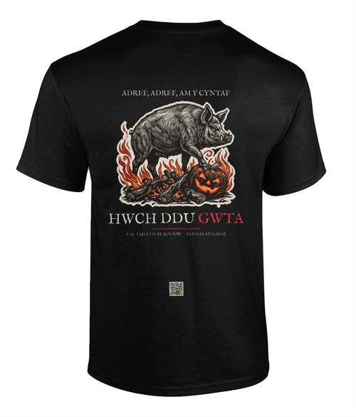 Welsh edition Black Sow t-shirt, back print
